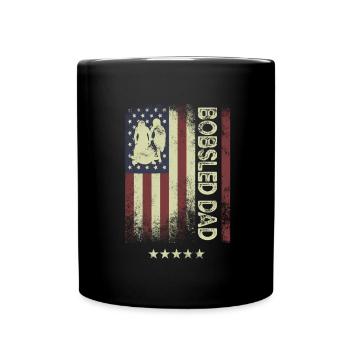 USA Amerikanische Flagge - Bobsled Dad - Tasse einfarbig - Schwarz - Vorne