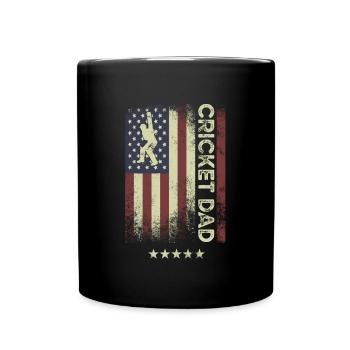 USA-amerikanische Flagge - Kricket-Vati - Tasse einfarbig - Schwarz - Vorne