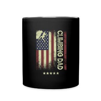Drapeau américain des États-Unis - Père grimpeur - Mug uni - noir - Devant