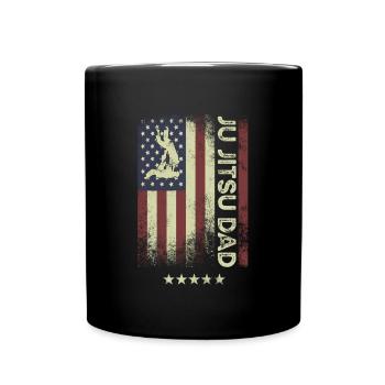USA American Flag - Jiu Jitsu Dad - Tasse einfarbig - Schwarz - Vorne