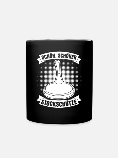 Stockschießen Eisstock Witz Stockschütze - Tasse einfarbig - Schwarz