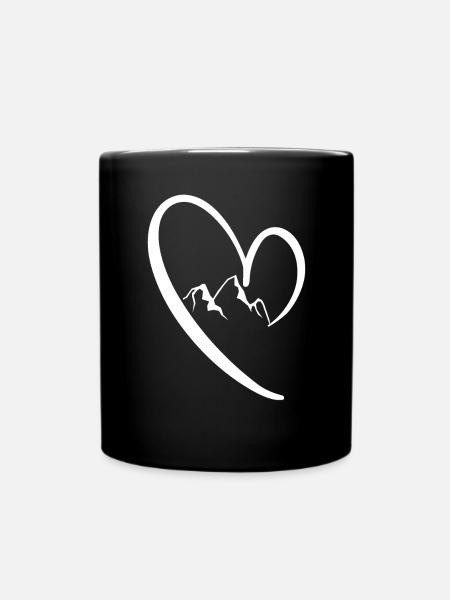 Herz - Berg - (23) - Tasse einfarbig - Schwarz