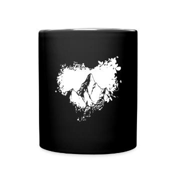 Grunge Heart - Mountain - - Full Colour Mug - black - Front