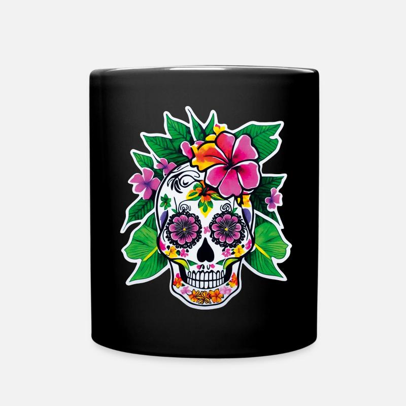 Sugar Skull Dia de los Muertos Tag der Toten #3 - Tasse einfarbig - Schwarz