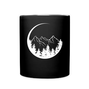Kreisel - Berg - (4) - Tasse einfarbig - Schwarz - Vorne