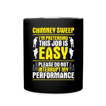 Schornsteinfeger Kaminkehrer Chimney Sweep - Tasse einfarbig - Schwarz - Vorne