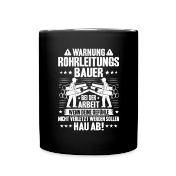 Rohrleitungsbauer Rohrleitungsbau Pipelayer - Tasse einfarbig - Schwarz - Vorne