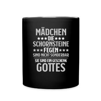 Schornsteinfeger Kaminkehrer Chimney Sweep - Tasse einfarbig - Schwarz - Vorne