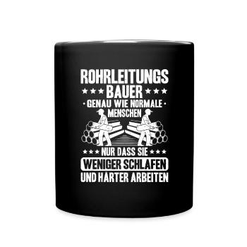 Rohrleitungsbauer Rohrleitungsbau Pipelayer - Tasse einfarbig - Schwarz - Vorne