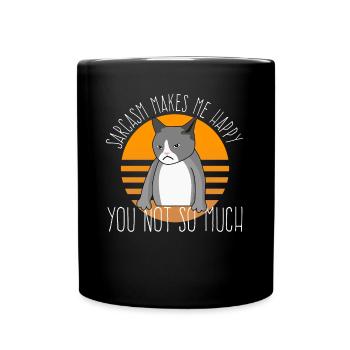 Sarkasmus lustiger Spruch Ironie - Tasse einfarbig - Schwarz - Vorne