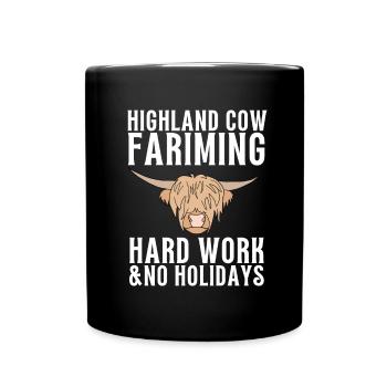 Highland Cow Breeder Scottish Cattle Hairy Cow - Tasse einfarbig - Schwarz - Vorne