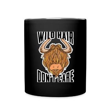 Highland Cow Breeder Scottish Cattle Hairy Cow - Full Colour Mug - black - Front