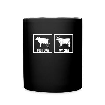 Highland Cow Breeder Scottish Cattle Hairy Cow - Full Colour Mug - black - Front
