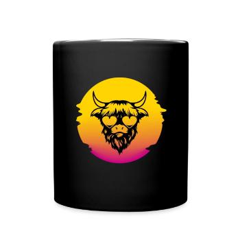 Highland Cow Breeder Scottish Cattle Hairy Cow - Full Colour Mug - black - Front