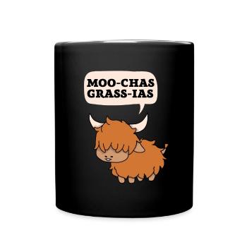 Highland Cow Breeder Scottish Cattle Hairy Cow - Full Colour Mug - black - Front