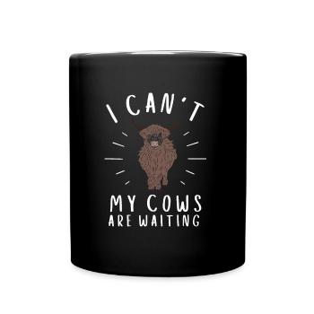 Highland Cow Breeder Scottish Cattle Hairy Cow - Full Colour Mug - black - Front