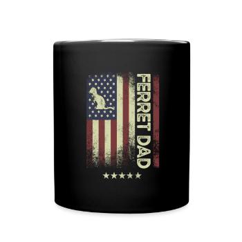 USA-amerikanische Flagge - Frettchen-Vati - Tasse einfarbig - Schwarz - Vorne