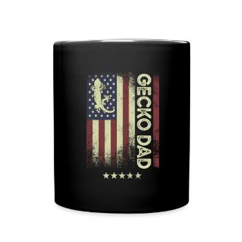 USA-amerikanische Flagge - Gecko-Vati - Tasse einfarbig - Schwarz - Vorne