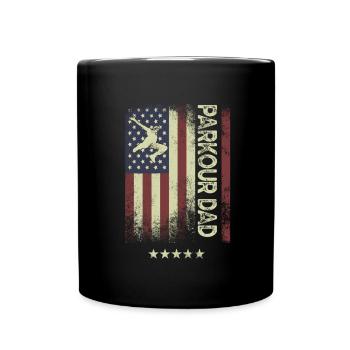 Drapeau américain - Parkour-Dad - Mug uni - noir - Devant