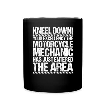 Zweiradmechatroniker Motorrad Motorcycle Mechanic - Tasse einfarbig - Schwarz - Vorne