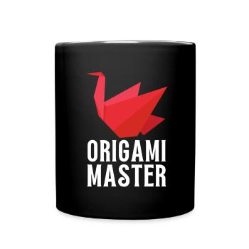 Japanese Origami Master Paper Folding Craft - Full Colour Mug - black - Front