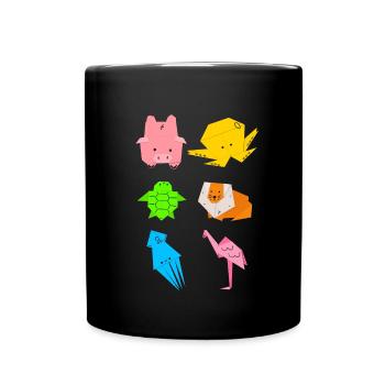 Japanese Origami Master Paper Folding Craft - Full Colour Mug - black - Front