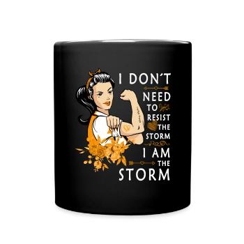 Rubans orange sensibilisation au cancer du rein - Mug uni - noir - Devant