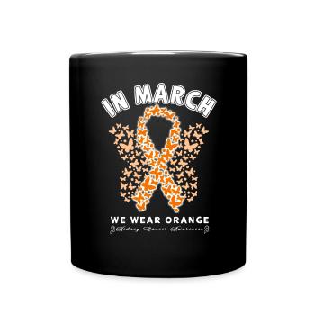 Rubans orange sensibilisation au cancer du rein - Mug uni - noir - Devant