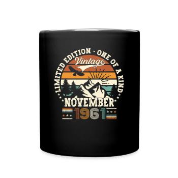 Original November 1961 61st birthday gift - Full Colour Mug - black - Front