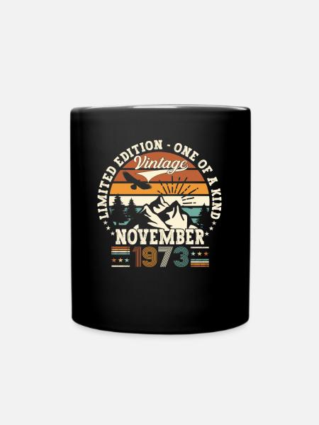 Original November 1973 49th birthday gift - Full Colour Mug - black