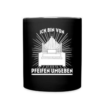 Orgel Pfeifen Orgelspieler Organist - Tasse einfarbig - Schwarz - Vorne