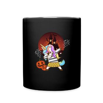 Halloween Licorne Fille Enfants Cadeau - Mug uni - noir - Devant