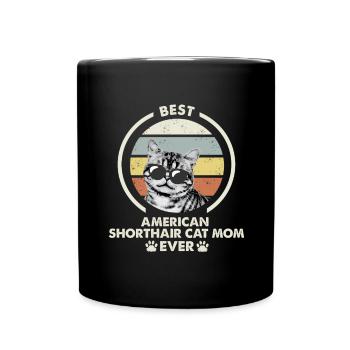 Maman chat - Katze American Shorthair - Mug uni - noir - Devant