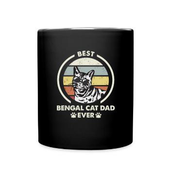 Cat Dad - Bengal Katze - Tasse einfarbig - Schwarz - Vorne