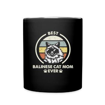 Cat Mama - Balinese Cat - Full Colour Mug - black - Front