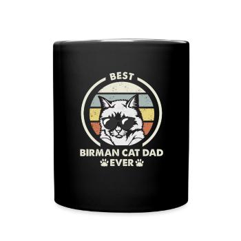 Cat Dad - Birman Katze - Tasse einfarbig - Schwarz - Vorne