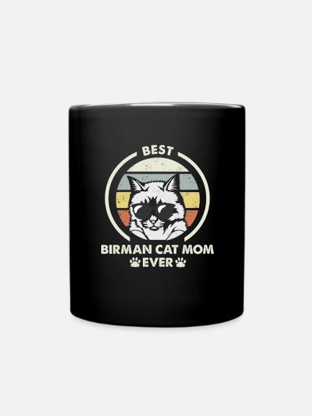 Katzenmama - Birman Katze - Tasse einfarbig - Schwarz