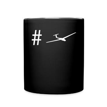 Hashtag - Segelflugzeug - - Tasse einfarbig - Schwarz - Vorne