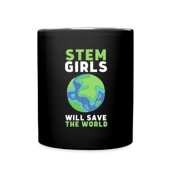 Female Stem Scientist Technology Student, - Full Colour Mug - black - Front