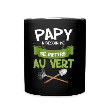 Opa muss grüner Mann Gartenarbeit werden - Tasse einfarbig - Schwarz - Vorne