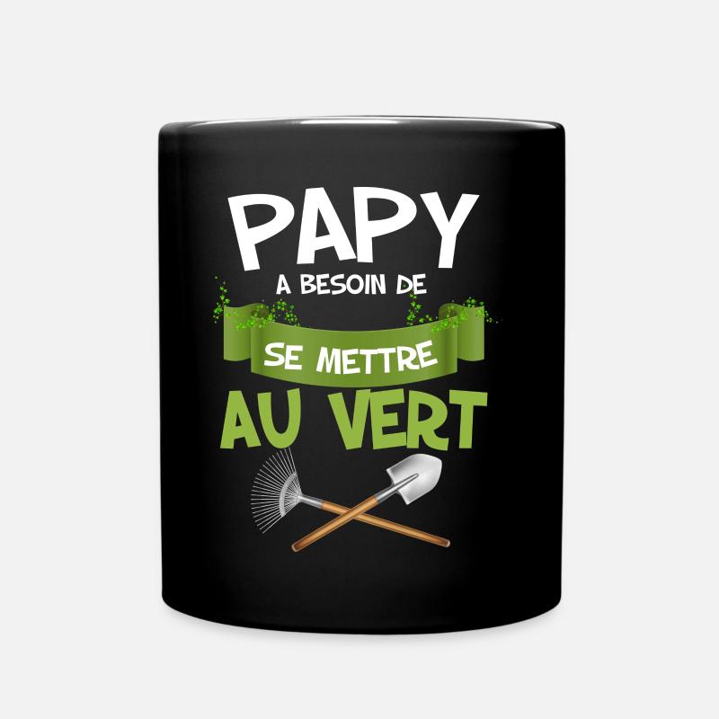 Opa muss grüner Mann Gartenarbeit werden - Tasse einfarbig - Schwarz