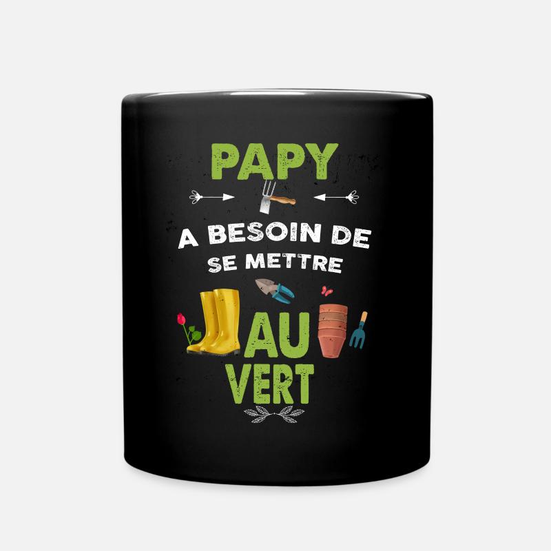 Opa muss grün werden - Tasse einfarbig - Schwarz