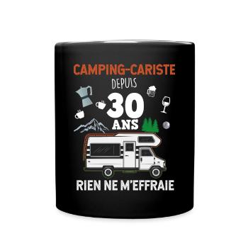 Camping-car camping-cariste depuis 30 ans - Mug uni - noir - Devant
