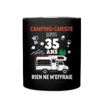 Wohnmobilbesitzer seit 35 Jahren Gift Man Camping - Tasse einfarbig - Schwarz - Vorne