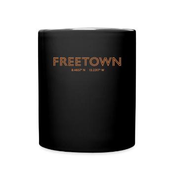 Sierra Leone Stadt Koordinaten - Freetown - Tasse einfarbig - Schwarz - Vorne
