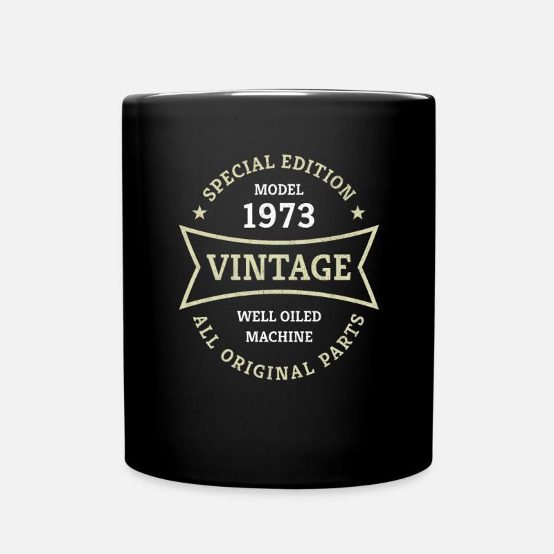 Vintage 50. Geburtstag Jahrgang 1973 Geschenkidee - Tasse einfarbig - Schwarz