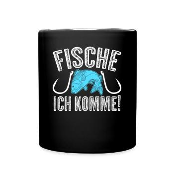 Angeln Fischen Fischer Angelhaken Angler - Tasse einfarbig - Schwarz - Vorne