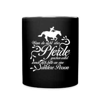 Reiten Pferd Pferde Reiter - Tasse einfarbig - Schwarz - Vorne