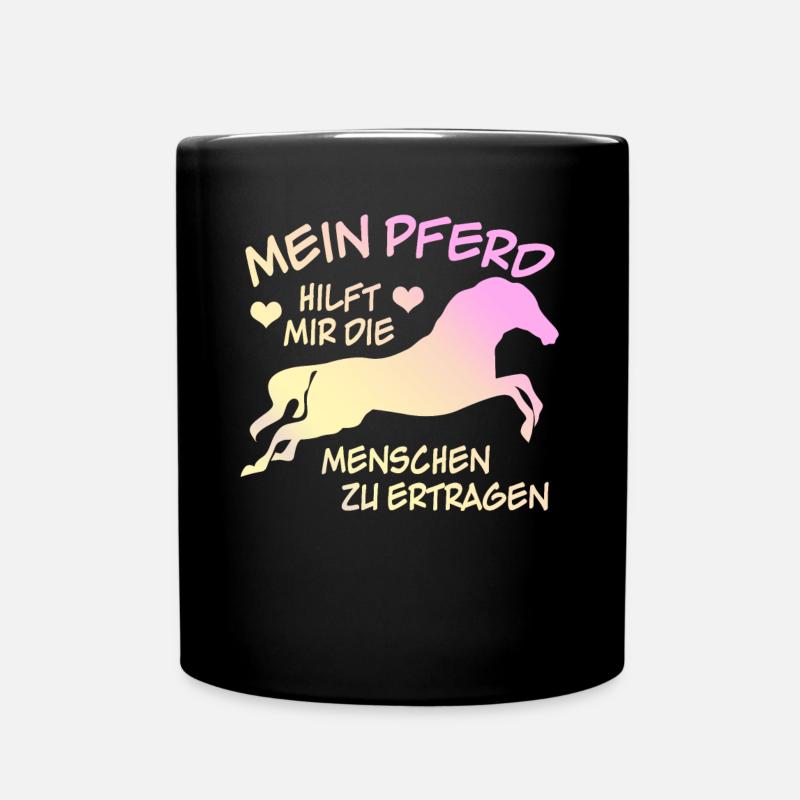 Reiten Pferde Spruch Pferd Reiter - Tasse einfarbig - Schwarz