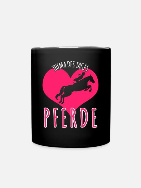 Reiten Pferde Pferd Reiterin Reiter - Tasse einfarbig - Schwarz